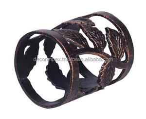 Rond de serviette fait main écologique Rond de serviette design moderne plaqué cuivre Porte-rond de serviette de mariage Décoratif de mariage - Product Image 2