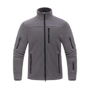 Chaqueta de Forro Polar con Cierre Completo para Hombre, Cuello Alto, Chaqueta Táctica de Forro Polar, Transpirable, Resistente al Viento, Ropa de Abrigo para Invierno - Product Image 1