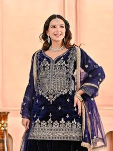 Nueva Kurta de Terciopelo Viscoso para Mujer, Diseño Elegante, Bordado Intenso, Secado Rápido, para Todas las Temporadas, Ideal para Ocasiones Especiales y Fiestas - Product Image 5