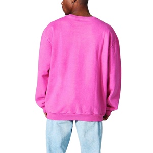 Pull à col rond Basics sweats délavés à l'acide pour hommes Logo personnalisé impression plaine blanc hommes lavé à l'acide sweat uni hommes - Product Image 2