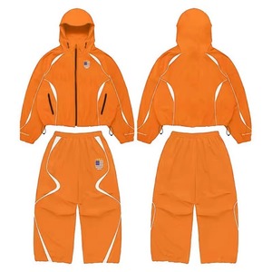 Custom Oversize <b>Reflective</b> <b>Jacket</b> and Jogger Set Printing Logo Windbreaker Nylon Men's Tracksuit Casual Sweatsuit for Men - Product Image 5