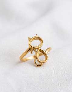 <b>Cat</b> <b>Ring</b> Blank 5x7mm Oval and Pear Setting 925 Sterling Silver Multi Stone Semi Mount <b>Cat</b> Theme Bypass <b>Ring</b> Base DIY Jewelry - Product Image 2