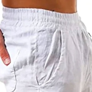 Custom Quality High Men's Cotton Linen Button Fly Loose Fit <b>Winter</b> Breathable Lightweight Casual Solid Color <b>Trousers</b> Fitness - Product Image 4