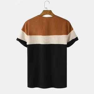 T-shirt à col rond pour homme, manches courtes, qualité supérieure, personnalisable, 100% coton, vente en gros - Product Image 2
