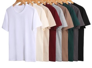 เสื้อยืดสีพื้นทรงหลวมผ้าฝ้ายแท้ 180 กรัม ปักโลโก้ตามสั่ง ราคาโรงงานจากบังกลาเทศและจีน รับผลิตแบบ OEM - Product Image 3