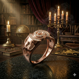 Anillo de Oro Rosa con Diamantes en Forma de Halo para Mujer, Diseño Geométrico de Lujo, Regalo de Joyería Fina para Aniversario de Bodas - Product Image 1