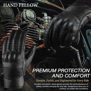 Custom Design Unisex Leather Summer <b>Cycling</b> Motocross <b>Gloves</b>-<b>Waterproof</b> Full Finger Adjustable Strap Heavy-Duty Protective - Product Image 2