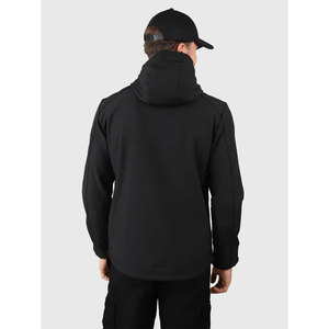New Arrival Men Black Hooded Fleece Softshell <b>Jacket</b> Waterproof Zipper Closure Casual Outdoor Wear Winter Softshell <b>Jacket</b> - Product Image 6
