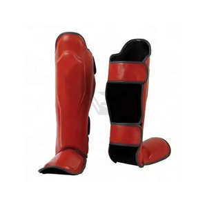 Protège-tibias de qualité supérieure pour adultes, couleur rouge, respirants, best-seller. - Product Image 2
