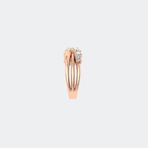 Anillo cruzado de siete piedras con engaste de puntas y corte redondo de 1.00 quilates - Product Image 6