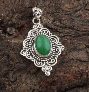 Colgante de Jade Verde Natural Vintage, Plata de Ley 925, Joyería de Piedras Preciosas Retro al por Mayor, Amuleto de la Suerte Chino, Collar Unisex - Product Image 4