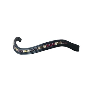 Banda de cejas de caballo de cuero de buena calidad hecha a mano con decoración de diamantes de imitación rojos, granates y dorados Fabricante de proveedores - Product Image 3