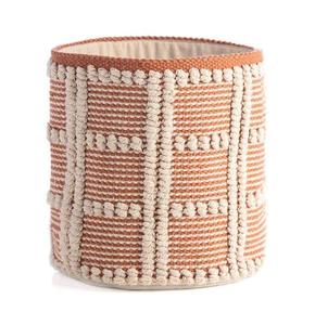 ITHL Modern Cotton Woven Storage <b>Basket</b> with Fringe Black <b>White</b> Geometric Pattern Reusable Household <b>Laundry</b> SB-20 - Product Image 4