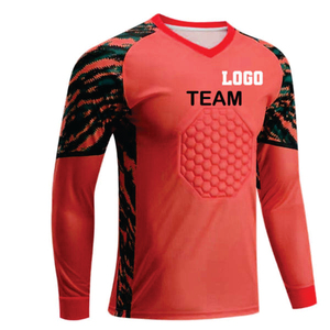 Nouveau maillot de gardien de but 100% polyester pour hommes, jaune, à manches longues, pour l'entraînement au football, coupe automatisée - Product Image 1