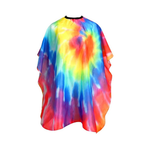 ผ้าคลุมตัดผมแบบ Tie Dye ทำจากโพลีเอสเตอร์ กันน้ำ ปรับขนาดได้ที่คอ เหมาะสำหรับร้านตัดผมและจัดแต่งทรงผม - Product Image 1