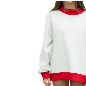 <b>Women</b> Casual Fleece <b>Sweatshirt</b> Long Sleeve Soft Comfortable Everyday Pullover Relaxed Fit Custom Clothing OEM ODM Bulk - Product Image 4