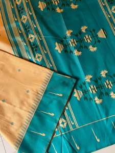 ผ้าซิลค์เนื้อนุ่มคุณภาพพรีเมียมลายชาติพันธุ์ พร้อมเสื้อปักลายซารีสำหรับผู้หญิง สวมใส่ในงานปาร์ตี้ แห้งเร็ว ไม่ยับง่าย - Product Image 3