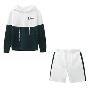 Ensemble sweat à capuche et short pour les vacances d'été, tenue quotidienne élégante, respirant, finition lisse, coupe décontractée, style tendance - Product Image 1