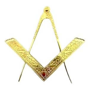 Custom Embroidered Masonic Square Compass Metal Lodge Ceremonial Pin <b>Gold</b> Plated Symbolic Lapel Ornament Adults Unisex Uniquen - Product Image 1