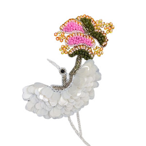 Handmade Nonwoven Felt Beaded Floral Butterfly Hanging Ornament Embroidered Patch Decorative <b>Applique</b> <b>Flower</b> Shape for Home - Product Image 2