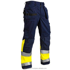 Pantalon de travail de sécurité haute visibilité, certifié CE, fluorescent et réfléchissant, hiver, cargo, en polyester, avec détection d'aiguilles - Product Image 3