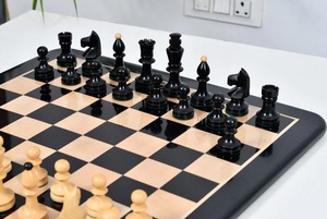 ตัวหมากรุกหรูหราแบบโรมาเนียและฮังการี ขนาด 3.8 นิ้ว ทำจากไม้เอโบนีและไม้บ็อกซ์วูด น้ำหนักสมดุล ราคาดีที่สุด - Product Image 2