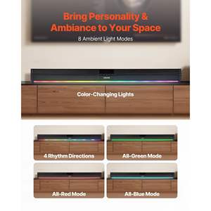 Barra de Sonido Inteligente de 2.0 Canales y 32 Pulgadas, Compacta, con Bluetooth, AUX, para Proyectores, Altavoces, Sistema de Sonido Envolvente de 80W, Fácil Configuración, Control Remoto - Product Image 6