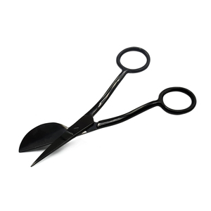 Ciseaux de beauté à bec de canard professionnels en acier inoxydable, lame courbée, pointe arrondie, manche en acier, pour droitiers, durables, pour couper les cuticules - Product Image 1