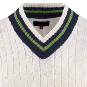 เสื้อสเวตเตอร์ถักลายเคเบิ้ลสำหรับผู้ชาย ผ้าฝ้าย 100% คอวี คุณภาพสูง ป้องกันขนร่วง ระบายอากาศได้ดี สวมใส่สบาย มีโลโก้ เหมาะสำหรับฤดูหนาว ราคาประหยัด - Product Image 4