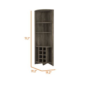 Mobile Bar Angolare Morgana Marrone Scuro con 8 Bottiglie e 5 Ripiani per Soggiorno - Product Image 5