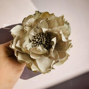 VADEE Premium Vintage Rose Ivory Sola Wood Flowers Sustainable Craft Handmade 10 cm Sesbania Plant <b>Stick</b> Home Star Magnolia - Product Image 1