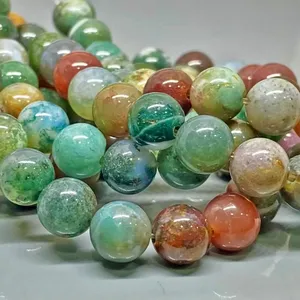 Perles d'agate indienne naturelle de 4 mm, lisses et rondes, qualité AAA, pour la fabrication de bijoux, vente en gros - Product Image 5