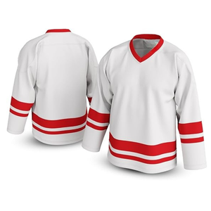 Maillot de hockey sur glace blanc surdimensionné style hip-hop, personnalisable avec votre marque, vêtement de sport décontracté - Product Image 4