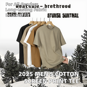 เสื้อยืดคอกลมแขนสั้นพิมพ์ลายตัวอักษรผ้าฝ้าย 100% คุณภาพสูงสำหรับผู้ชาย ปี 2026 ทรงปกติ พิมพ์ลายดิจิทัล แห้งเร็ว - Product Image 3