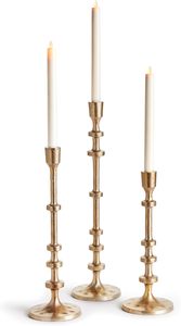 Juego de Portavelas de Aluminio Fundido, Portavelas Cónicos de Aluminio Fundido Dorado Moderno de Primera Calidad, Ideales para Decoración Moderna - Product Image 2