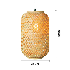 Lampe suspendue en bambou pour la décoration du plafond de la maison, lampe suspendue tissée naturelle - Product Image 1