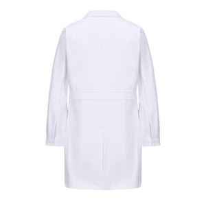 เสื้อกาวน์แพทย์ผ้าฝ้ายสำหรับผู้หญิงและผู้ชาย แขนยาว มีกระเป๋าหลายช่อง สีขาว พร้อมปักโลโก้ สวมใส่สบาย - Product Image 4