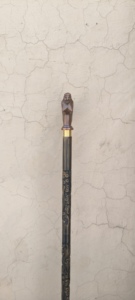 Animal Theme Metal Wooden Walking <b>Cane</b> with Mermaid Handle and Floral Carving - Product Image 5