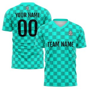 เสื้อฟุตบอลแบบกำหนดเองสำหรับผู้ชาย แขนสั้น พิมพ์ลายแบบซับลิเมชั่น ระบายเหงื่อได้ดี 100% โพลีเอสเตอร์ พร้อมชื่อทีมและหมายเลข คอเสื้อแบบคอกลม สำหรับผู้ใหญ่ - Product Image 5