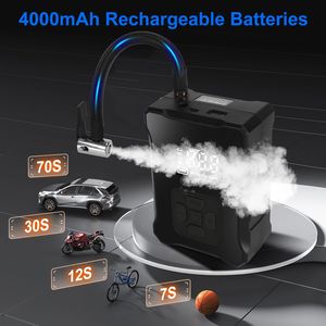 Compresor de Aire Digital Inalámbrico de 150 PSI, Inflador de Neumáticos con Luz LED y Banco de Energía de Emergencia para Autos, Motos, Bicicletas y Balones - Product Image 5