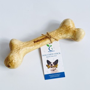 Bâton à mâcher pour chien en bois naturel, forme cylindrique, jouet durable pour chiens - Product Image 3