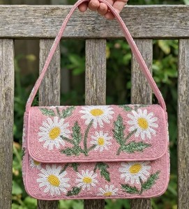 Sac à main de soirée de luxe pour femme, style bohème, orné de perles, brodé, avec rabat et fermeture magnétique - Product Image 6