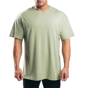Camiseta de Hombre Tallas Grandes 100% Algodón con Estampado Puff Azul, Cuello Redondo, Tejido de Felpa Transpirable, Ecológica, Personalizable, Venta al por Mayor - Product Image 1