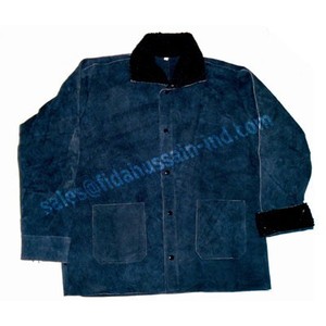 Chaqueta de Soldadura Unisex Ecológica de la Mejor Calidad con Mangas y Pechera de Cuero Vacuno, Tallas y Logotipo Personalizables - Product Image 2