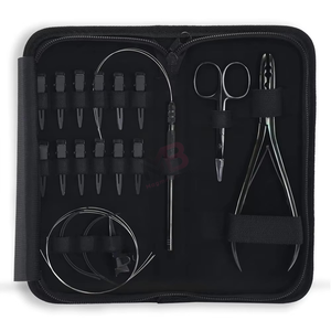 MAGMA BEAUTY Professional Hair Extension Tools Kit Stainless Steel <b>Crimping</b> Pliers Custom Logo C Type Needles Pulling Hook for - Product Image 3