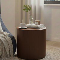 Mesa de Centro Moderna y Duradera, Cuadrada, de MDF con Chapa de Fresno, para Sala de Estar, Uso Interior, Diseño Personalizado, Marca PKP, 1 Año de Garantía