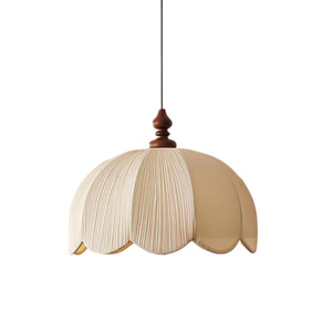 Lampe suspendue en tissu plissé faite à la main, style victorien vintage, garniture en velours à franges, luminaire suspendu pour chambre de luxe, hôtel - Product Image 2