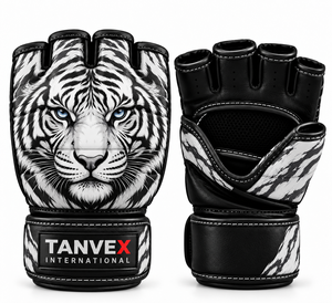 ถุงมือ MMA TANVEX INTERNATIONAL หนังแท้ ครึ่งนิ้ว ระบายอากาศได้ดี แบบสวม ปิดด้วยการรัด สำหรับฝึกซ้อม ศิลปะการต่อสู้ มวย - Product Image 4