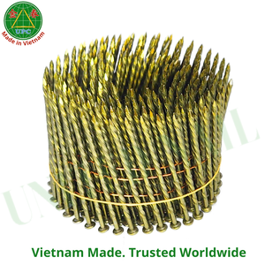 2-1/2 Inch <b>Screw</b> Shank with Checkered Head Type Coil Nail for Pallet Manufacturing from Vietnam | clavo en rollo - Product Image 2