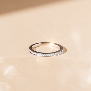 Elegante Anillo de Boda de Plata de Ley 925 Chapado en Oro con Moissanita para Mujer, Anillo de Eternidad Clásico, Joyería Fina - Product Image 4